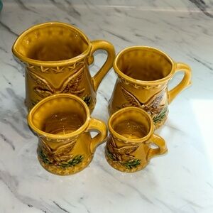 Vintage Chadwick ceramic measuring cup set of 4 American Eagle